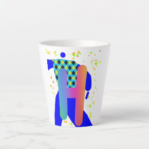 CANECA DE CAFÉ LATTE MONOGRAMA H INICIAL