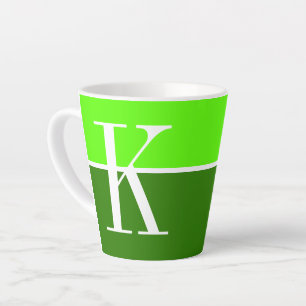 Caneca De Café Latte Monograma moderno fixe de duas cores