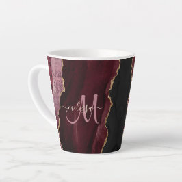 Caneca De Café Latte Monograma Personalizado de Agitação Lítida Dourada