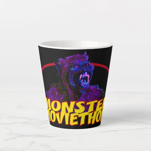 Caneca De Café Latte Monster Moviethon Werewolf Frenzy Latte Mug (Frente)