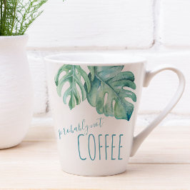 Caneca De Café Latte Monstera Tropical Deixa Mug