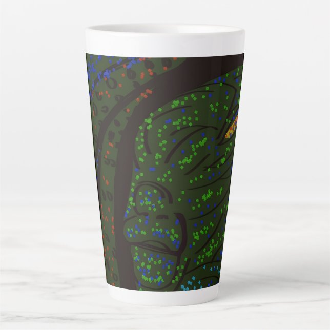 Caneca De Café Latte Monstro Marinho Floral (Frente)