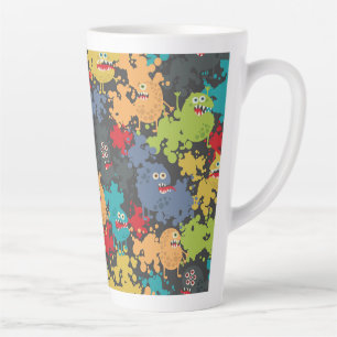 Caneca De Café Latte Monstros engraçados fofos