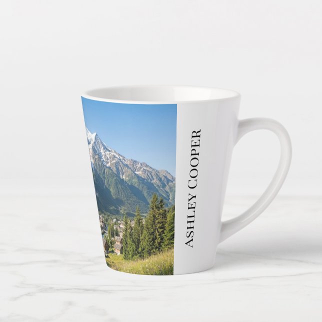 Caneca De Café Latte Mont Blanc French Alps Chamonix Custom (Direita)