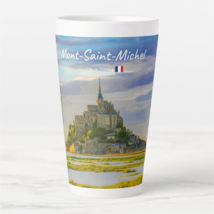 Caneca De Café Latte Mont-Saint-Michel, França - Grande Abadia Medieval