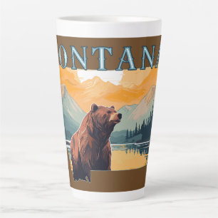 Caneca De Café Latte Montana Esboço Montanhas do Urso