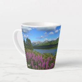 Caneca De Café Latte Montanhas Chugach - Caneca de Latte