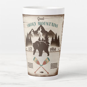 Caneca De Café Latte Montanhas do Enfumaçado excelente, urso TN