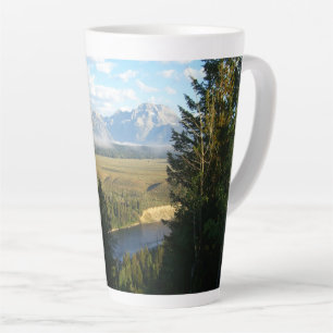 Caneca De Café Latte Montanhas e Rio Jackson Hole