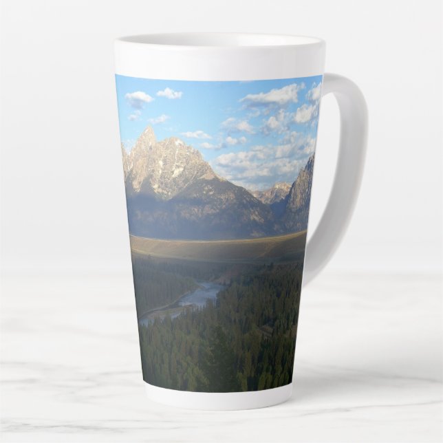 Caneca De Café Latte Montanhas Jackson Hole (Parque Nacional Grand Teto (Ângulo direito)