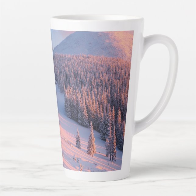 Caneca De Café Latte Montanhas Snowy (Direita)