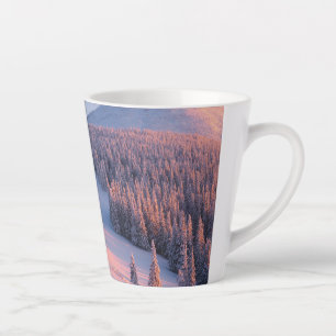 Caneca De Café Latte Montanhas Snowy