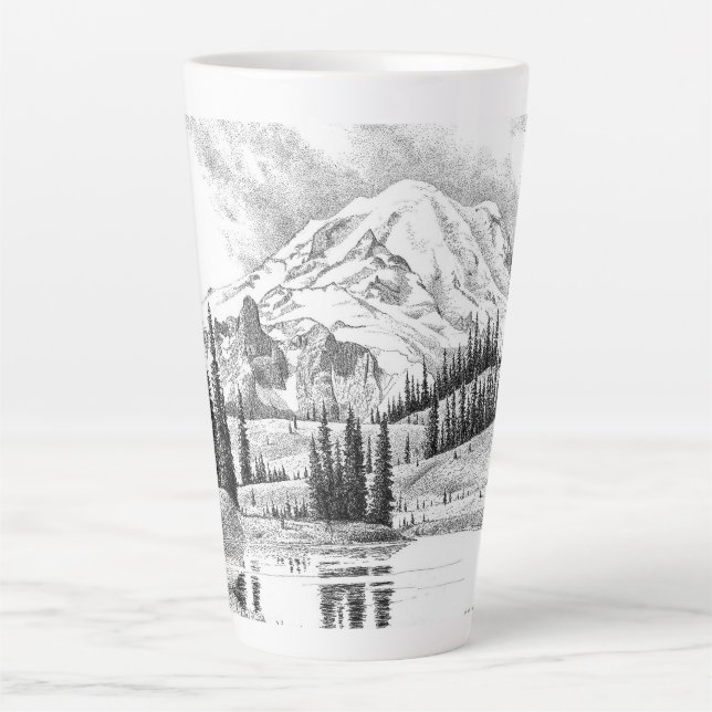 Caneca De Café Latte Monte Rainier, Washington (Frente)