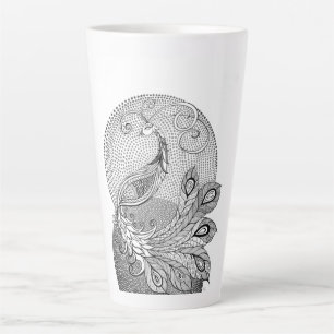 Caneca De Café Latte Moonlight Peacock