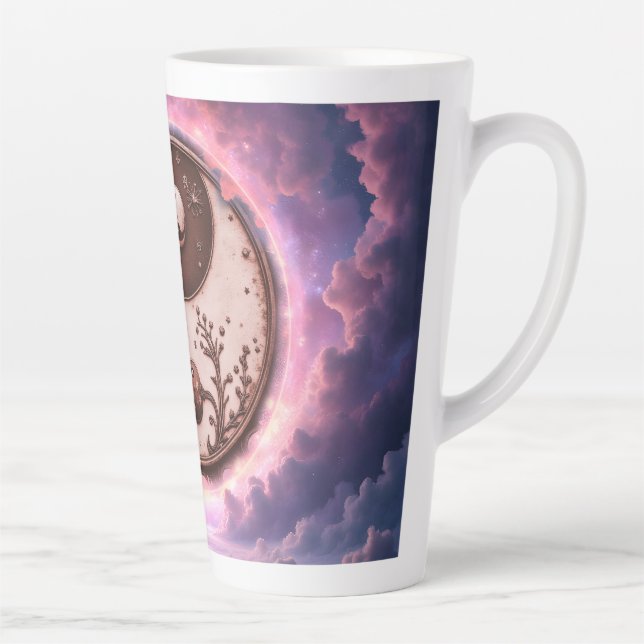 Caneca De Café Latte Moonlit Balance – Yin Yang of Eternal Light.  (Direita)