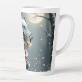 Caneca De Café Latte Moonlit Cookie Bandit – The Grey Christmas Dragon.