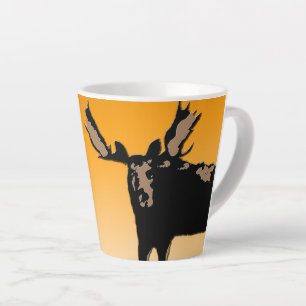 Caneca De Café Latte Moose no Sunset - Arte original sobre a vida selva