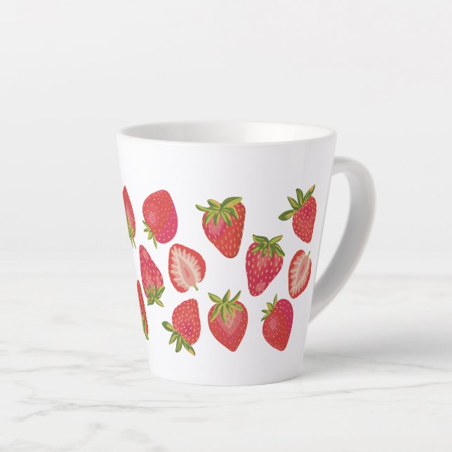 Caneca De Café Latte Morango (Ângulo direito)