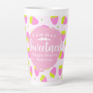 Caneca De Café Latte Morango Rosa