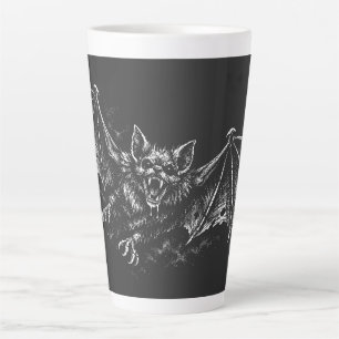 Caneca De Café Latte Morcego Arremessador - por BurnsInHell