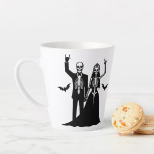 Caneca De Café Latte Morte de Til Preto e Branco