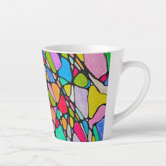 Caneca De Café Latte Mosaico (Direita)