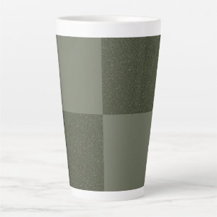 Caneca De Café Latte Moss Green Checkered Custom Latte Mug