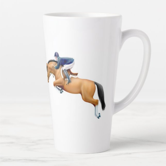 Caneca De Café Latte Mostrar Equestre de Cavalo Pulverizado (Direita)
