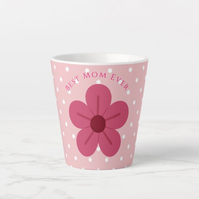 Caneca De Café Latte Mothers Day,Best Mom Ever, Elegant,Simple,Trendy (Frente)