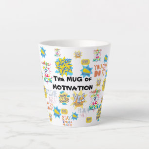 Caneca De Café Latte Motivação cita as caixas de papelão de autoaten