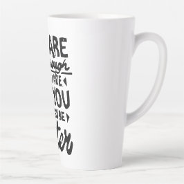 Caneca De Café Latte Motivação Cotação Lino Impressão Latte Mug
