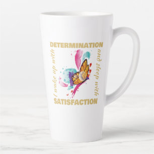 Caneca De Café Latte Motivação da Borboleta de Cólvora Cóta