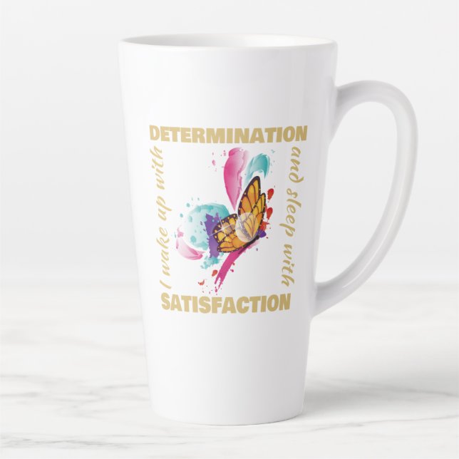 Caneca De Café Latte Motivação da Borboleta de Cólvora Cóta (Direita)