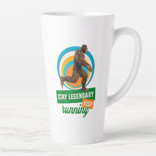 Caneca De Café Latte Motivação Divertida de Bigfoot Correndo