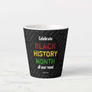 CANECA DE CAFÉ LATTE MOTIVAÇÃO DO CELEBRATE BLACK HISTORY