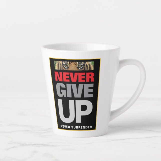 Caneca De Café Latte Motivação Nunca Desiste Nunca Renda Pequeno (Direita)