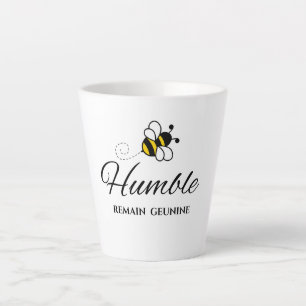 CANECA DE CAFÉ LATTE MOTIVACIONAL ABELHA HUMILDE BRANCA ABELHA OCUPADA
