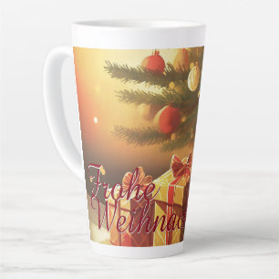 Caneca De Café Latte Motivo, com presentes sob a árvore de Natal 37016