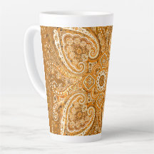 Motivo Paisley Dourado Monocromático