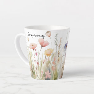 Caneca De Café Latte Motivo romântico, rústico, de flor silvestre