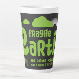 Caneca De Café Latte Mudanças Climáticas | Poluição por Carbono | Camis