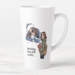 Caneca De Café Latte Mudando de relaxado para focado