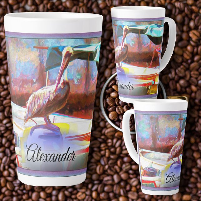 Caneca De Café Latte Muelle Los Peines Pelican 0463 (Criador carregado)