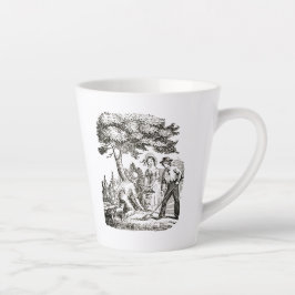 Caneca De Café Latte Mug com cena de jardinagem vintage