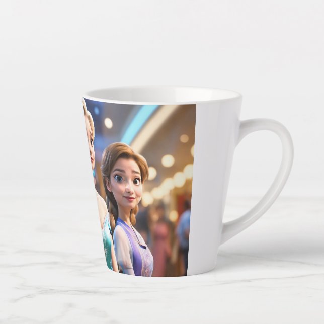CANECA DE CAFÉ LATTE MUG COM IMAGEM DE GAROTA CONGELADA (Direita)