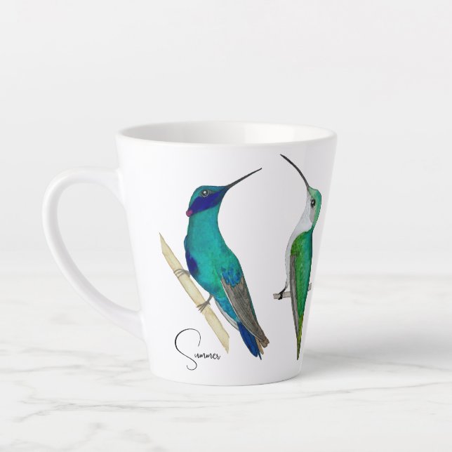 Caneca De Café Latte Mug de Hummingbird Personalizado (Esquerda)