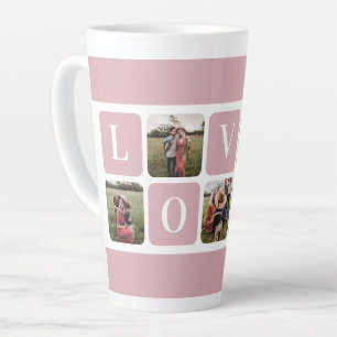 Caneca De Café Latte Mug de Latte de Fotos Rosa Personalizado