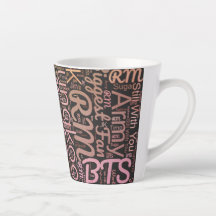 Mug de nuvem de palavras BTS