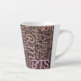 Caneca De Café Latte Mug de nuvem de palavras BTS