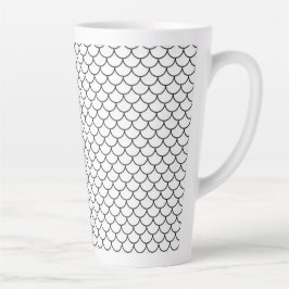 Caneca De Café Latte Mug de Sereia em Escala Negra